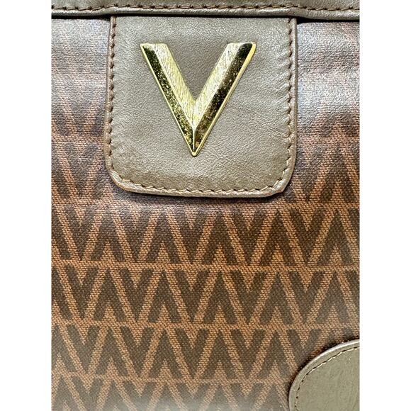 Valentino brown leather V pattern clutch bag - Picture 7 of 15